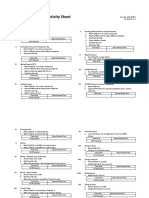 Training Activity Sheet - Cashier