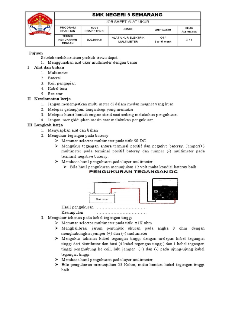 Job Sheet 4 Multimeter PDF