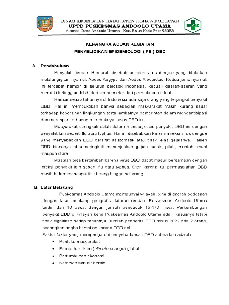 Penyelidikan Epidemiologi DBD Andoolo | PDF | Kesehatan Holistik