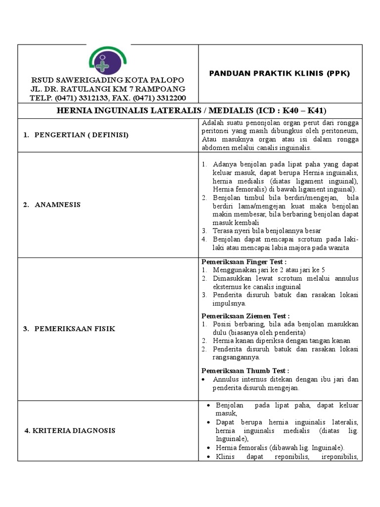Hernia inguinalis lateralis medialis icd k 40 k41 pdf