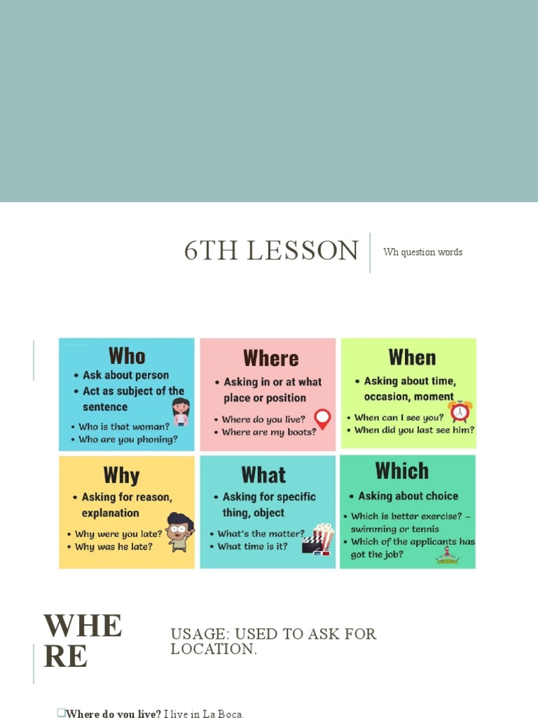 English Question Words Guide | PDF | Language Arts & Discipline