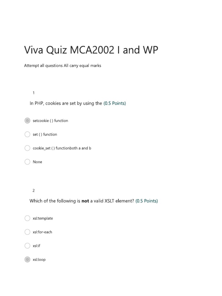 Quiz With Answer PDF