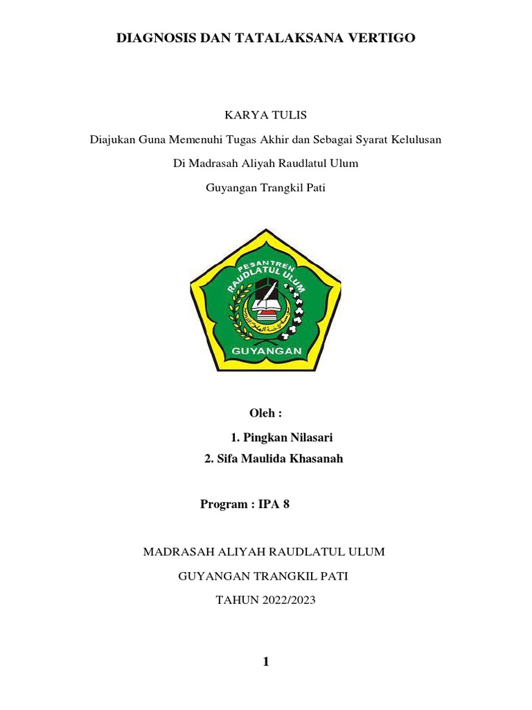Diagnosis Dan Tatalaksana Vertigo Kajian Tentang Gejala Dan Penanganan