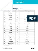 Bricks ELT Grammar - Starter - L3 - Word List