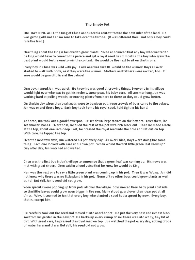 The Empty Pot Pdf