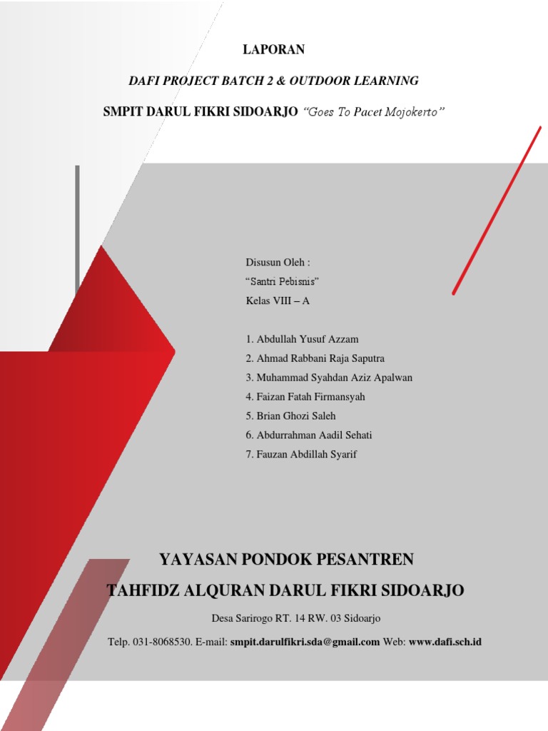 Laporan ODL Dafi Project Batch 2 Santri Pebisnis | PDF | Karier ...