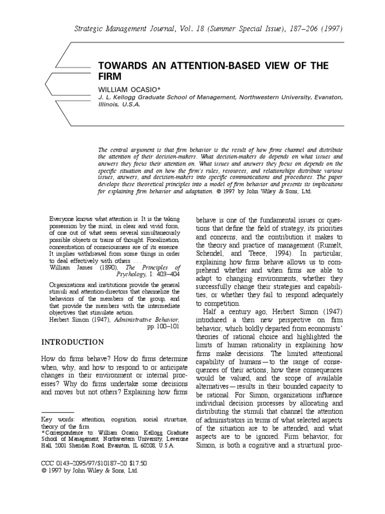 Ocasio 1997 towards an attention based view pdf