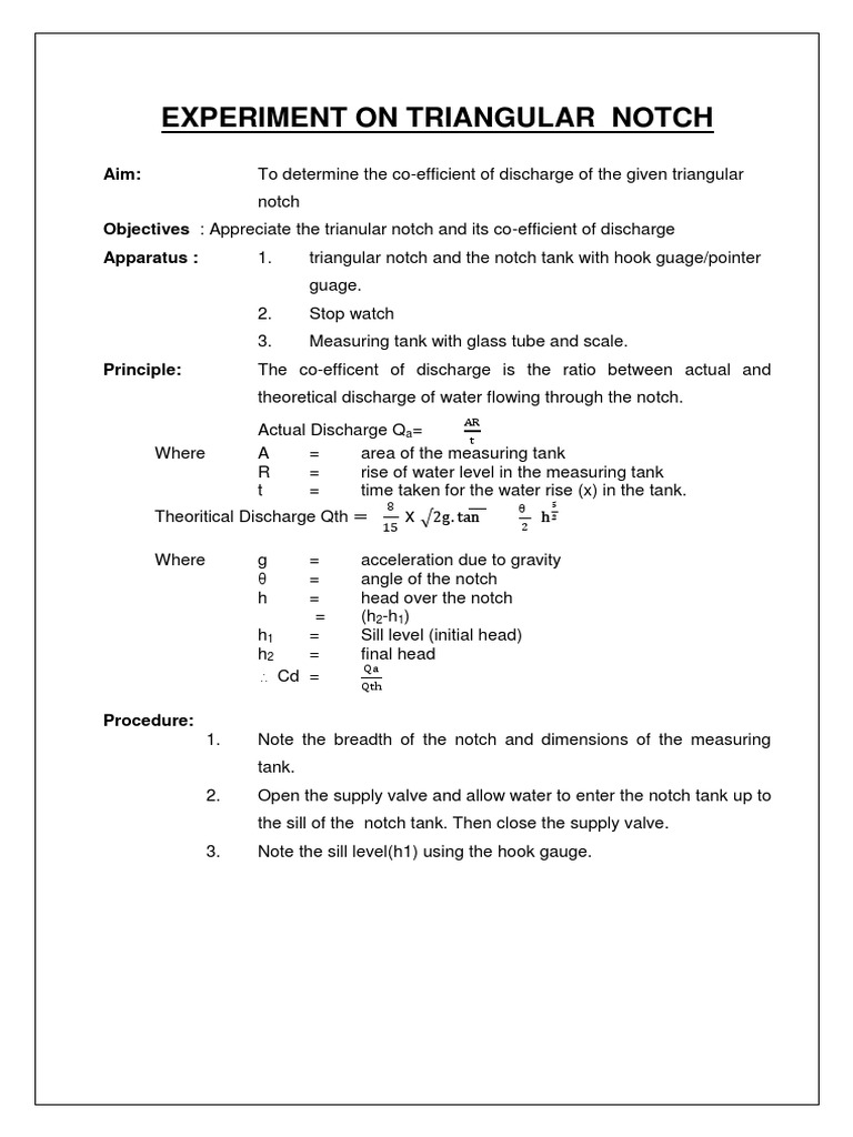 Triangular Notch3 PDF Mechanical Engineering Physical Sciences