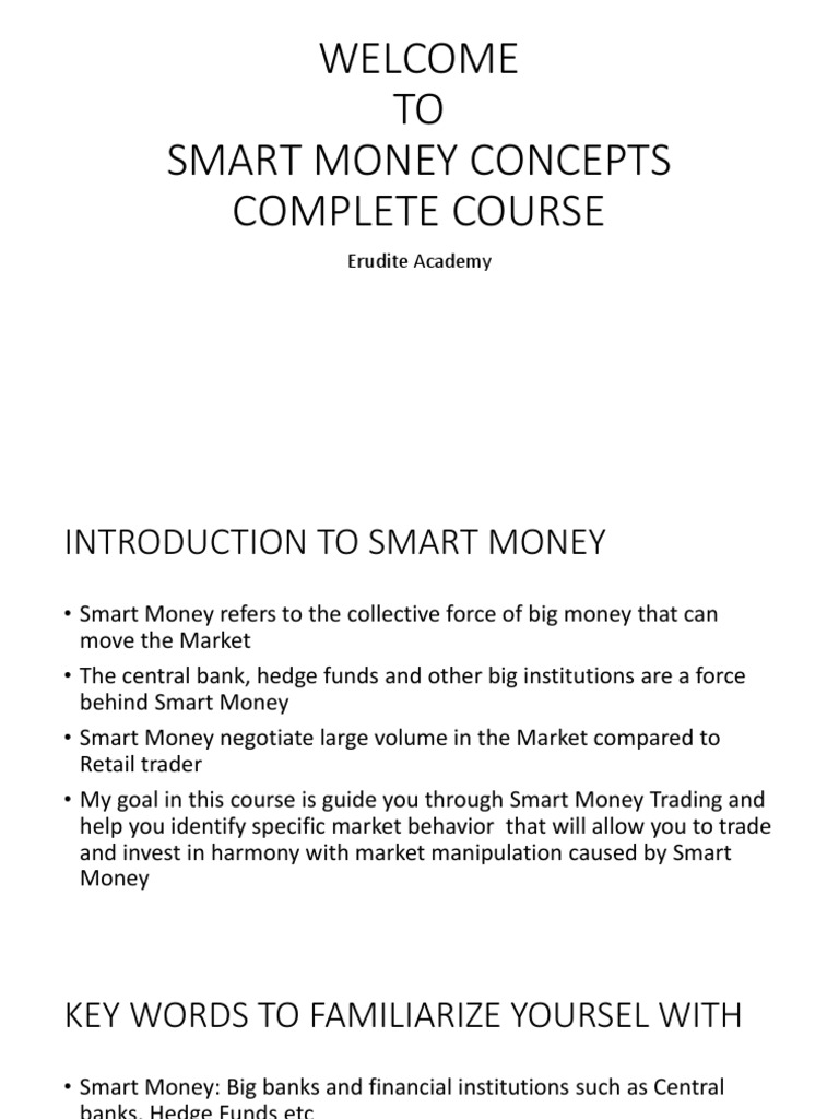 Smart Money Concept Course | PDF | Supply And Demand | Market Liquidity