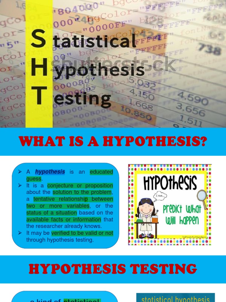 INFERENTIAL STATISTICS HYPOTHESIS TESTING PDF
