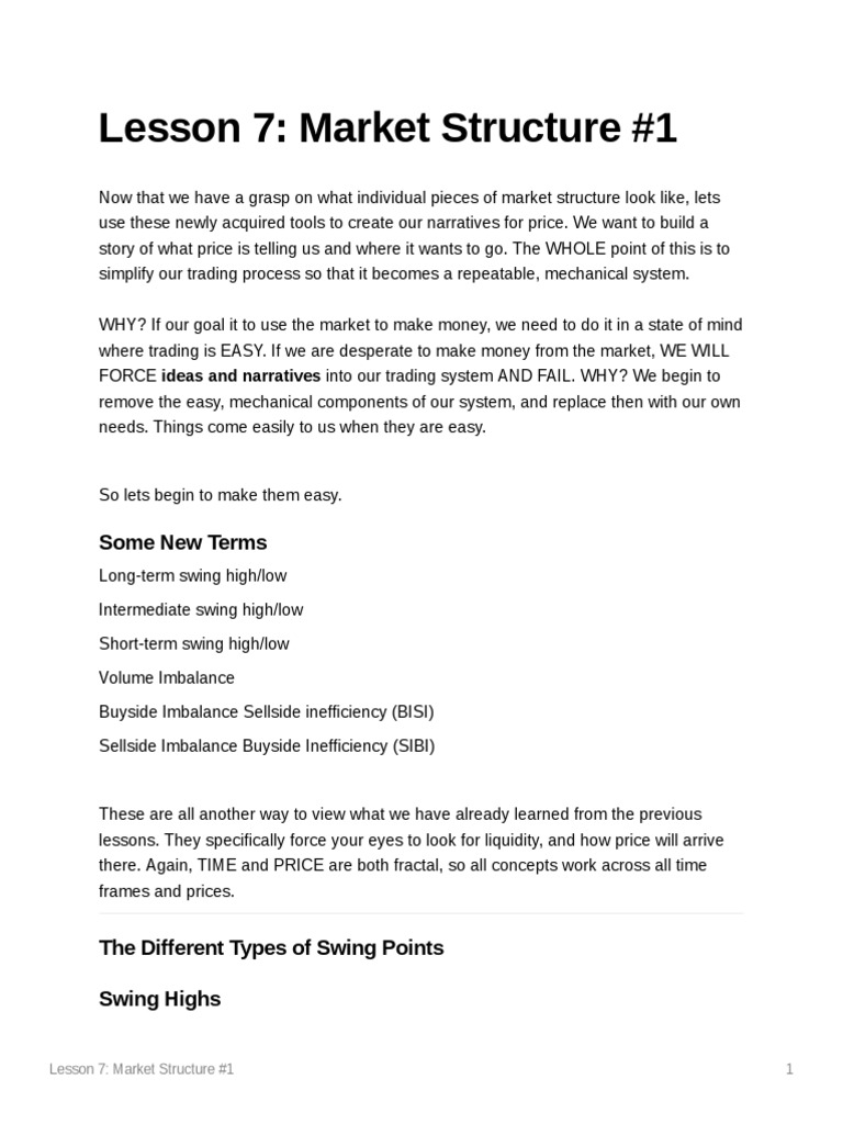 Lesson 7 Market Structure 1 | PDF | Market Liquidity | Financial Markets