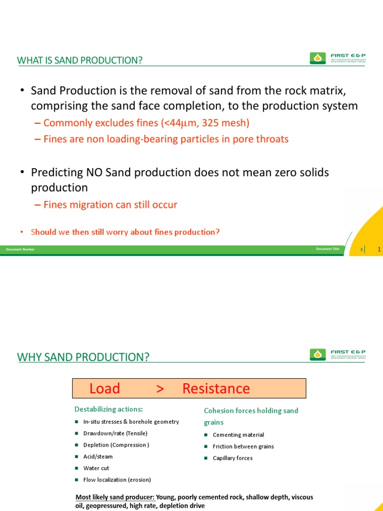 Solutions for Sand Production Management | PDF