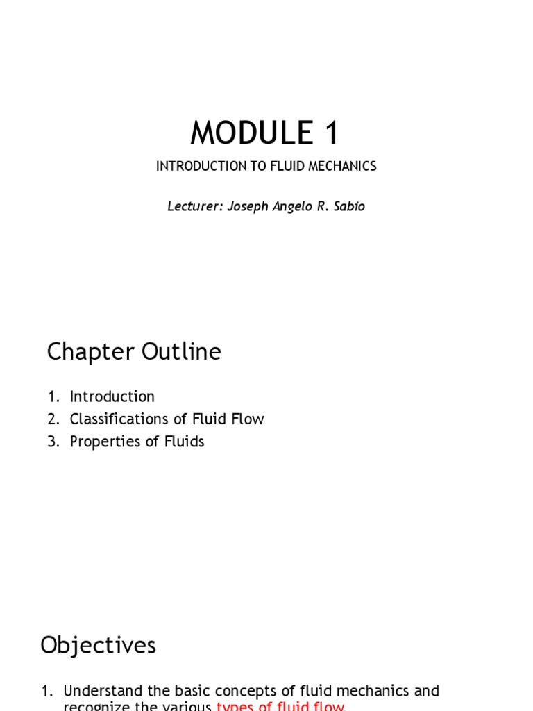 Introduction to Fluid Mechanics Concepts | PDF | Fluid Dynamics | Fluid ...