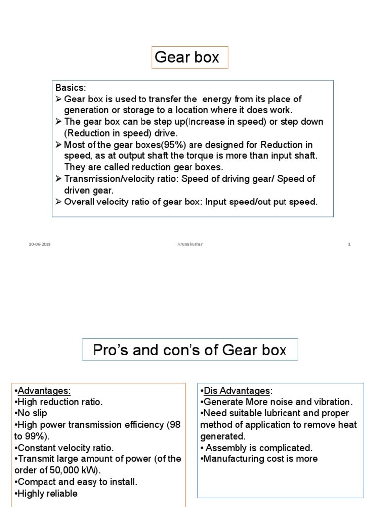 Types of Gear Boxes PDF Gear Tools