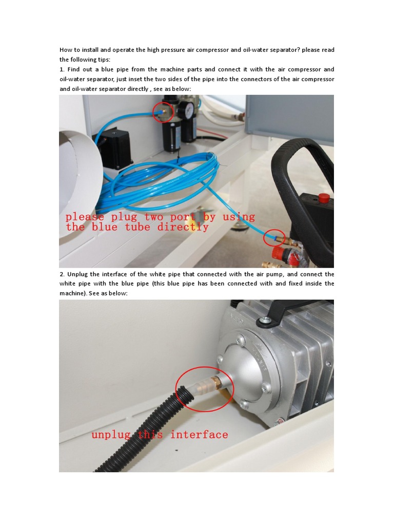 Install & Operate Air Compressor Guide | PDF | Technology & Engineering