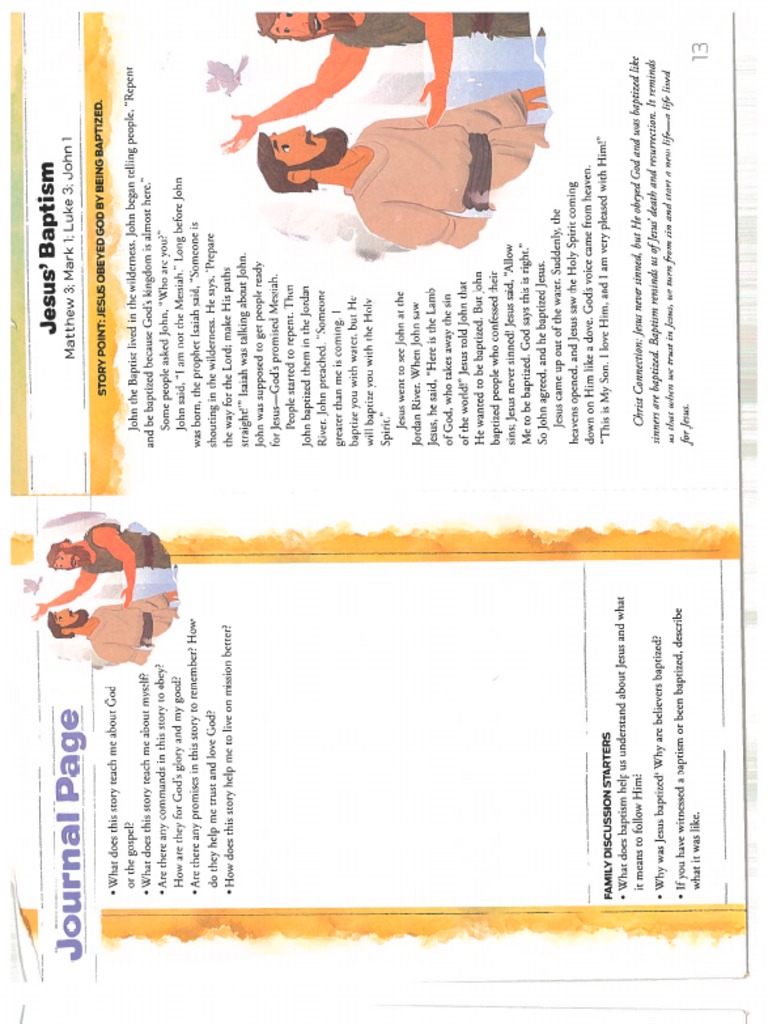 Jesus Baptism Worksheet PDF