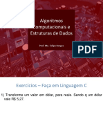 Atividade 1 - Algoritmos e Estruturas de Dados - Linguagem C - Professor Felipe