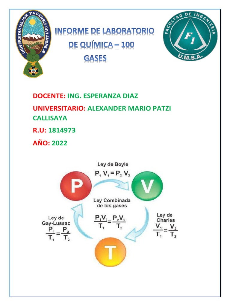 Lab Gases PDF Gases Agua