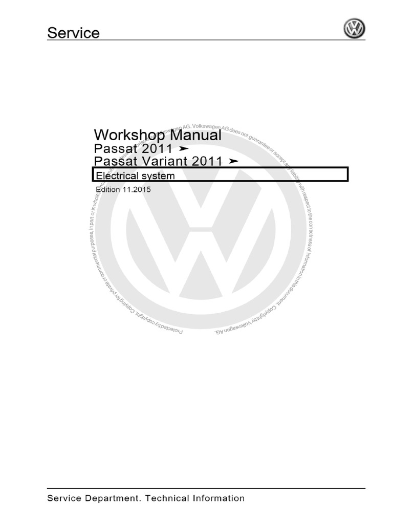 2012 VW PASSAT SERVICE MANUAL PDF visual data 4