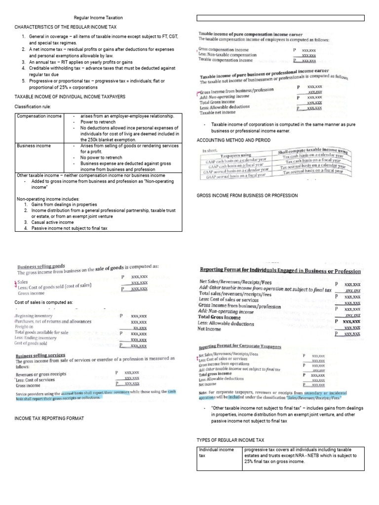 Regular Income Taxation | PDF