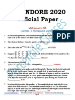 IPM Indore 2020 Original Paper With Answer Key