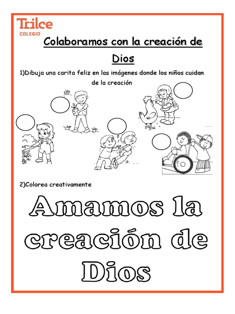 Colorea la Creación de Dios para Niños | PDF | Crecimiento personal y ...