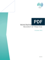 Medical Board Registration Standard Recency of Practice 1 October 2016