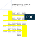 Student Work Schedule