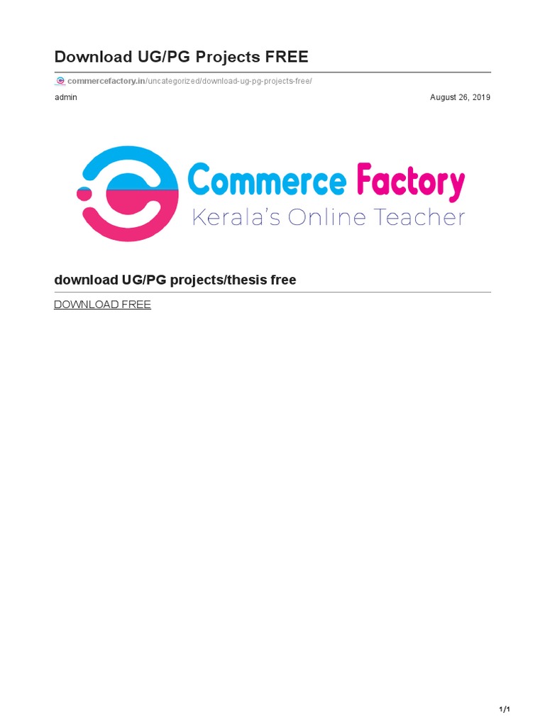 Free UG/PG Project Downloads | PDF