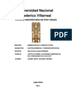 Economia Campesina:Resumen Sobre Estudio de Dos Comunidades Campesinas en Ayacucho