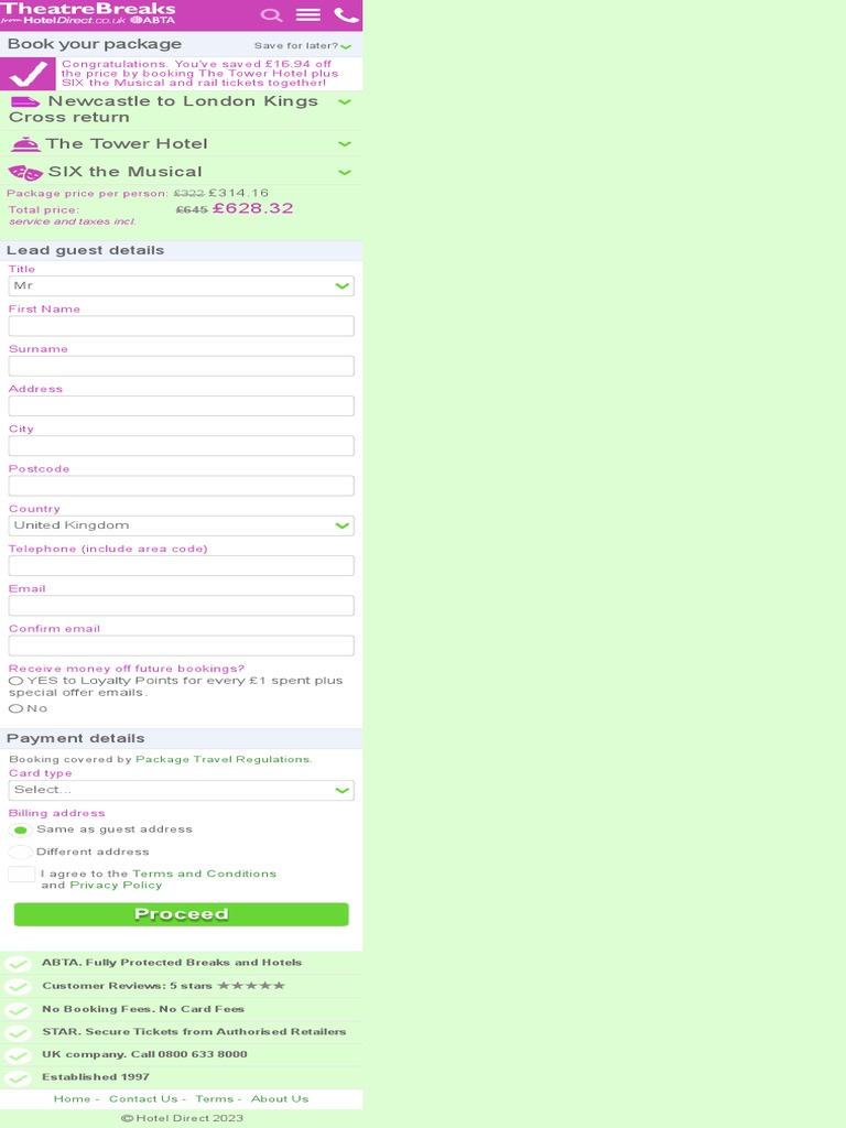 Book London Theatre Breaks by Rail Hotel Direct Mobile PDF