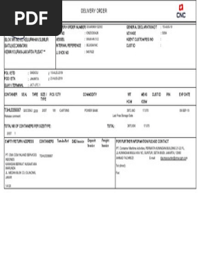 contoh surat delivery order pdf