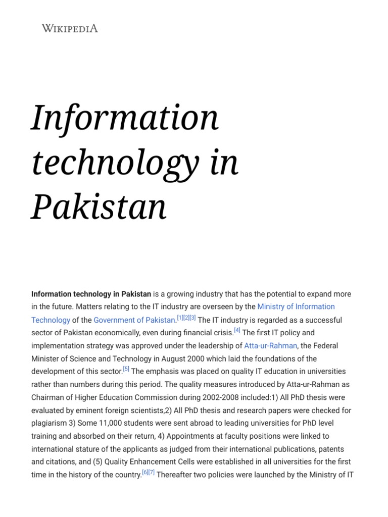 essay on information technology in pakistan