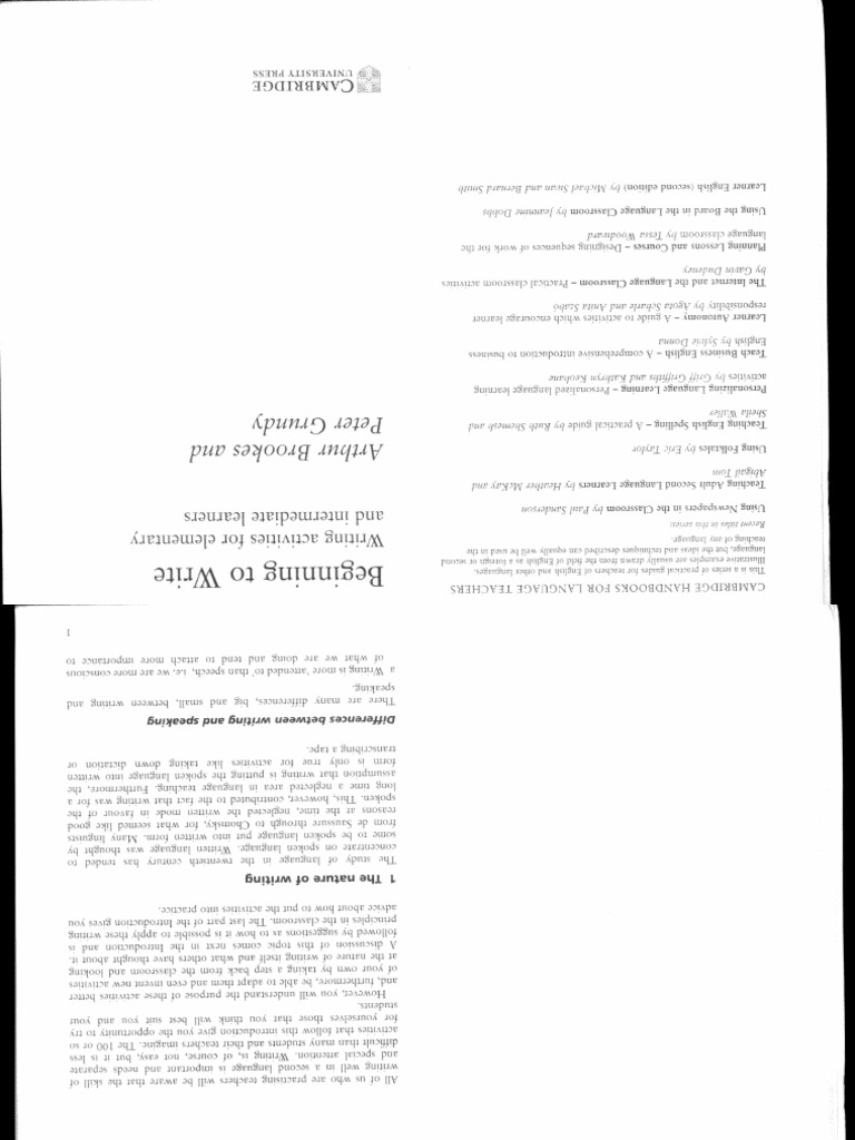 Brookes+Grundy - Beginning To Write (Incomplete, PDF Is Upside-Down) | PDF
