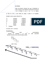 Trasformar de Decimal A Binario y Viceversa