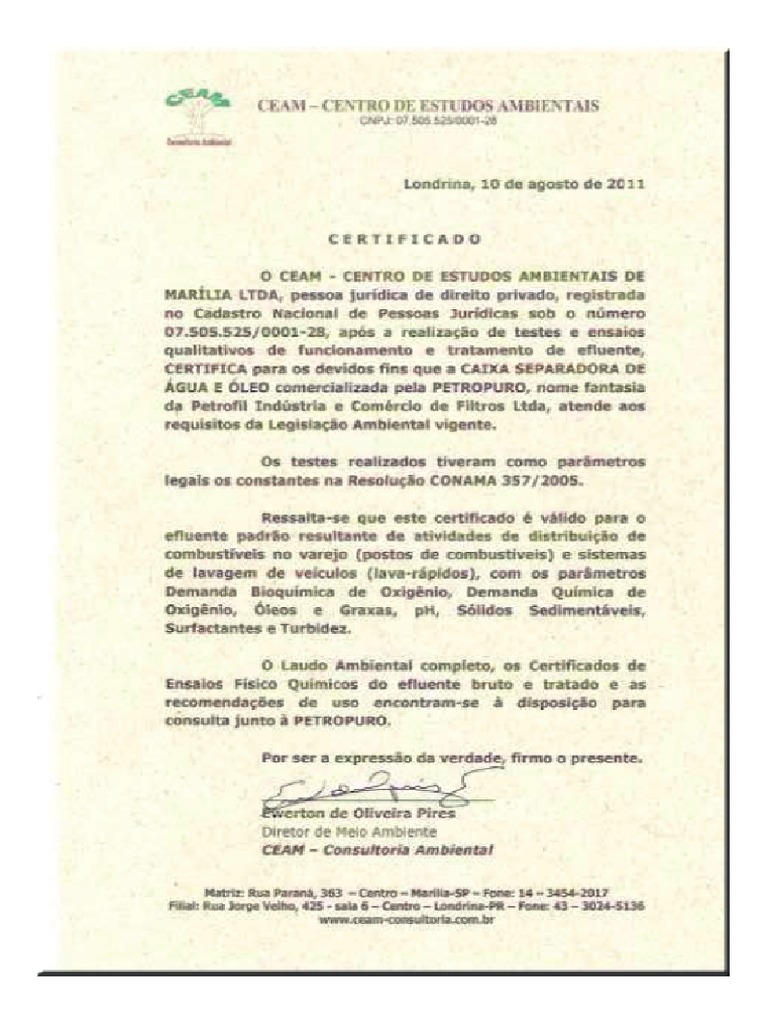 Certificado - CEAM | PDF