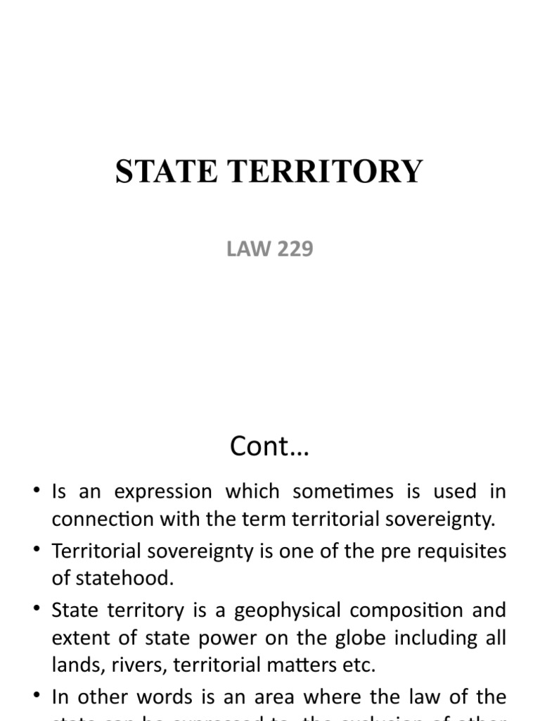 Understanding State Territory and Sovereignty | PDF | Law