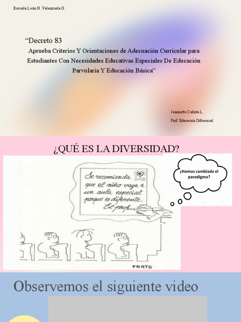 Inclusión y Decreto 83 | PDF | Plan de estudios | Inclusión (Educación)