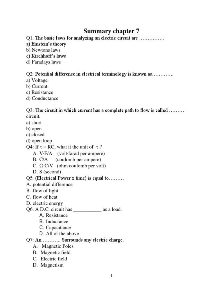 Assignments Chapter 7 Download Free PDF Electrical Resistance And Conductance Electric Current