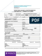 Autorizacion para Salidas Acantonamientos y Campamentos Permiso de Acampe