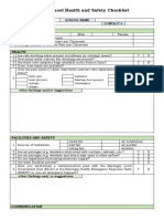 Summer School Health and Safety Checklist