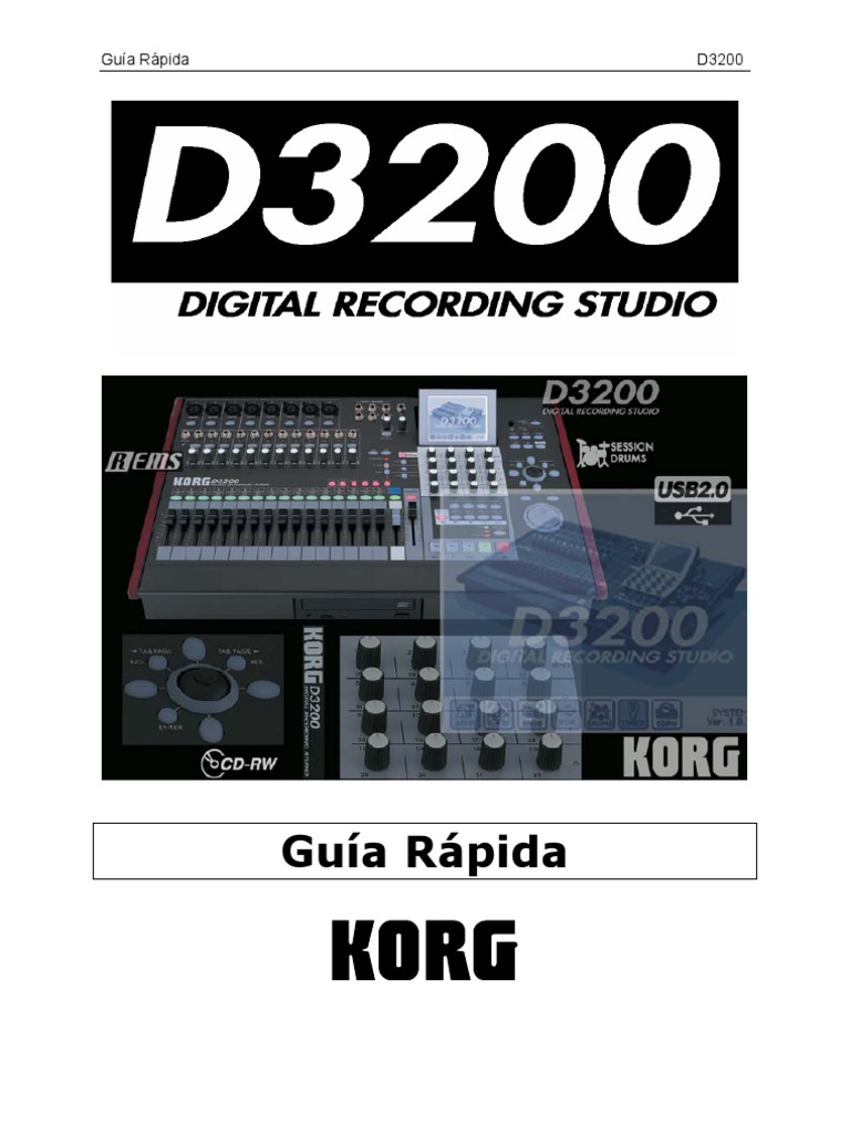 Guía Rápida Korg D3200 | PDF | Point and Click | USB