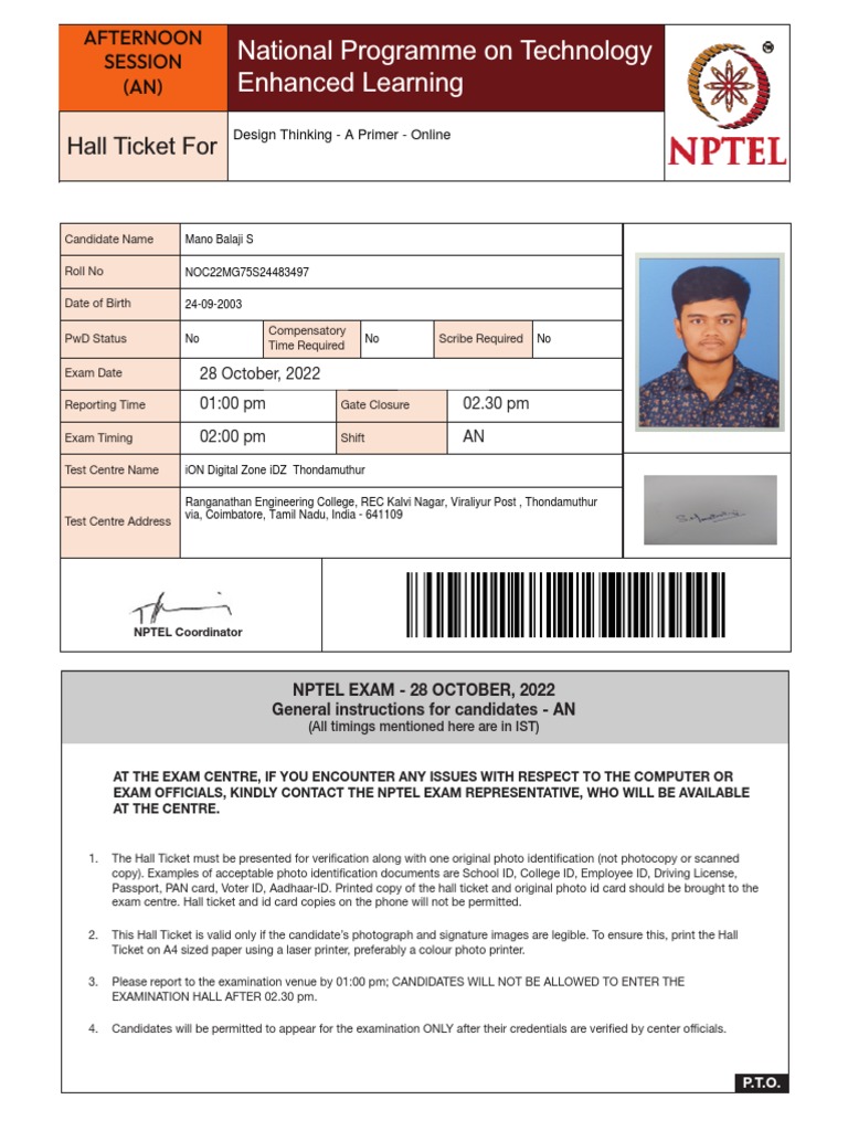 General Instructions and COVID-19 Safety Guidelines for NPTEL Online ...