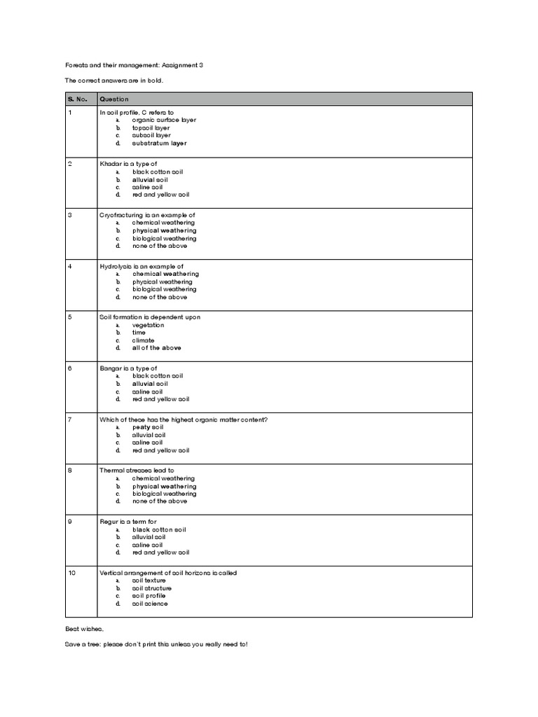 Soil and Weathering Quiz | PDF