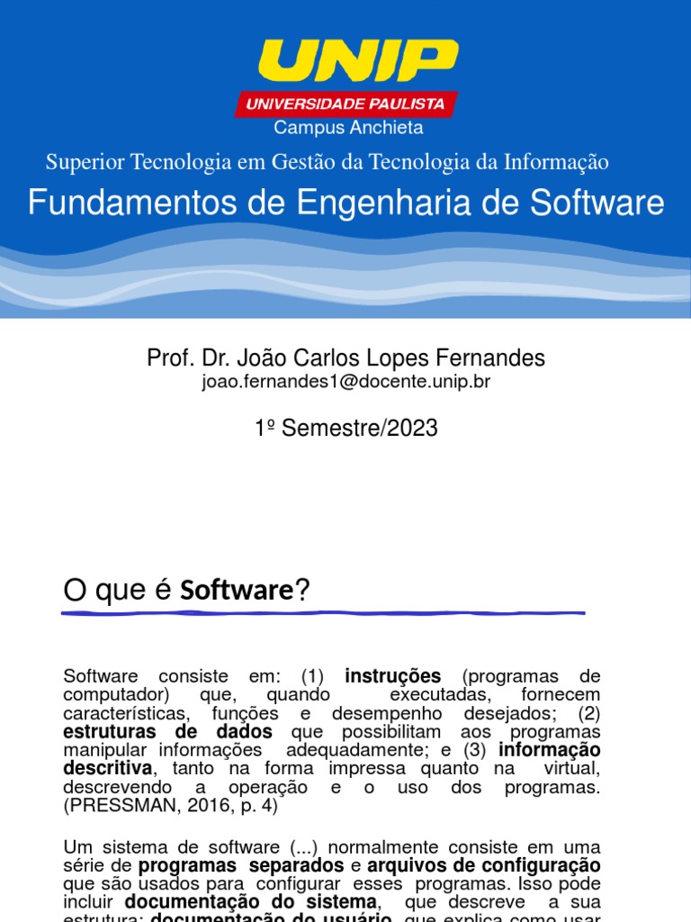 AULA - Fundamentos de Engenharia de Software | PDF | Engenharia de ...