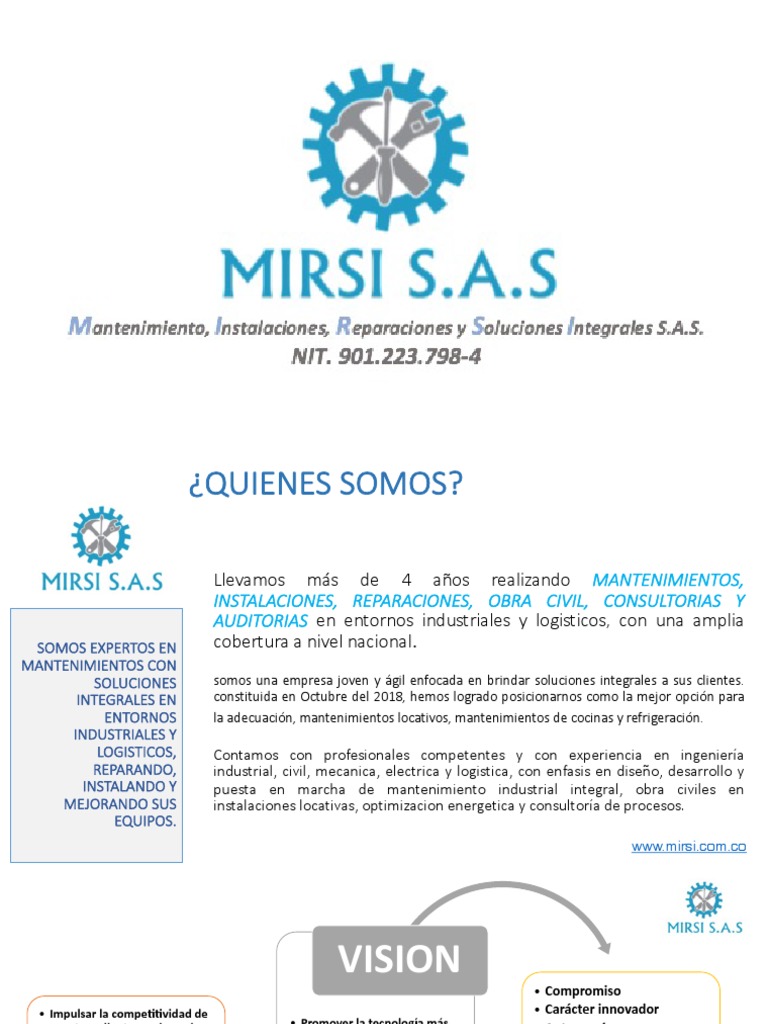 Brochure MIRSI SAS ABRIL 2022 | PDF | Tubería (transporte de fluidos ...