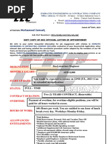 Job Offer Agreement From Eec Dubai