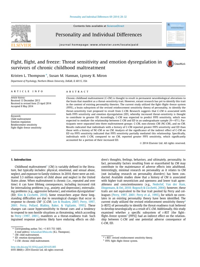 Fight, Flight, and Freeze | Download Free PDF | Child Abuse | Mental ...