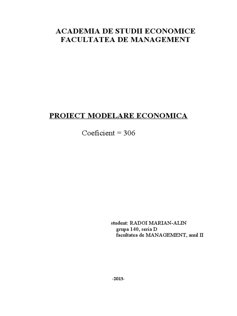 Proiect Modelare Nou | PDF