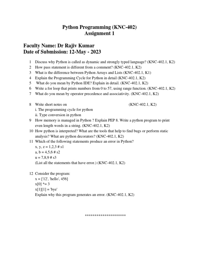 PYTHON_PROG_ASSIGNMENT-1 | PDF